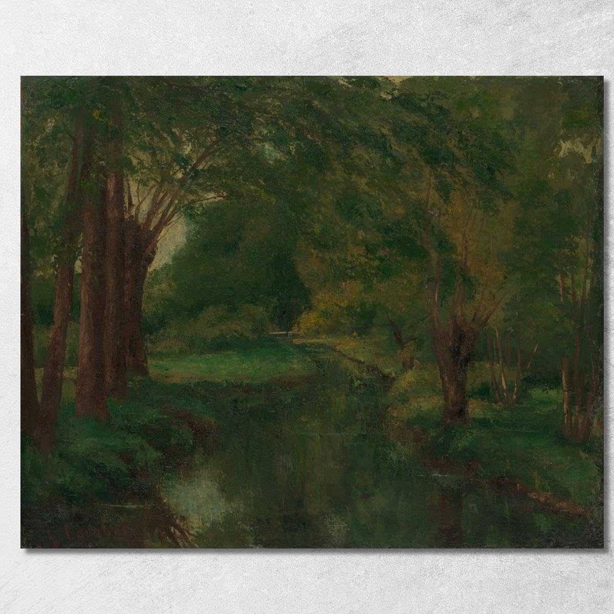 Tableau Gustave Courbet Un ruisseau dans une rangée toile encadrée 125x100 cm