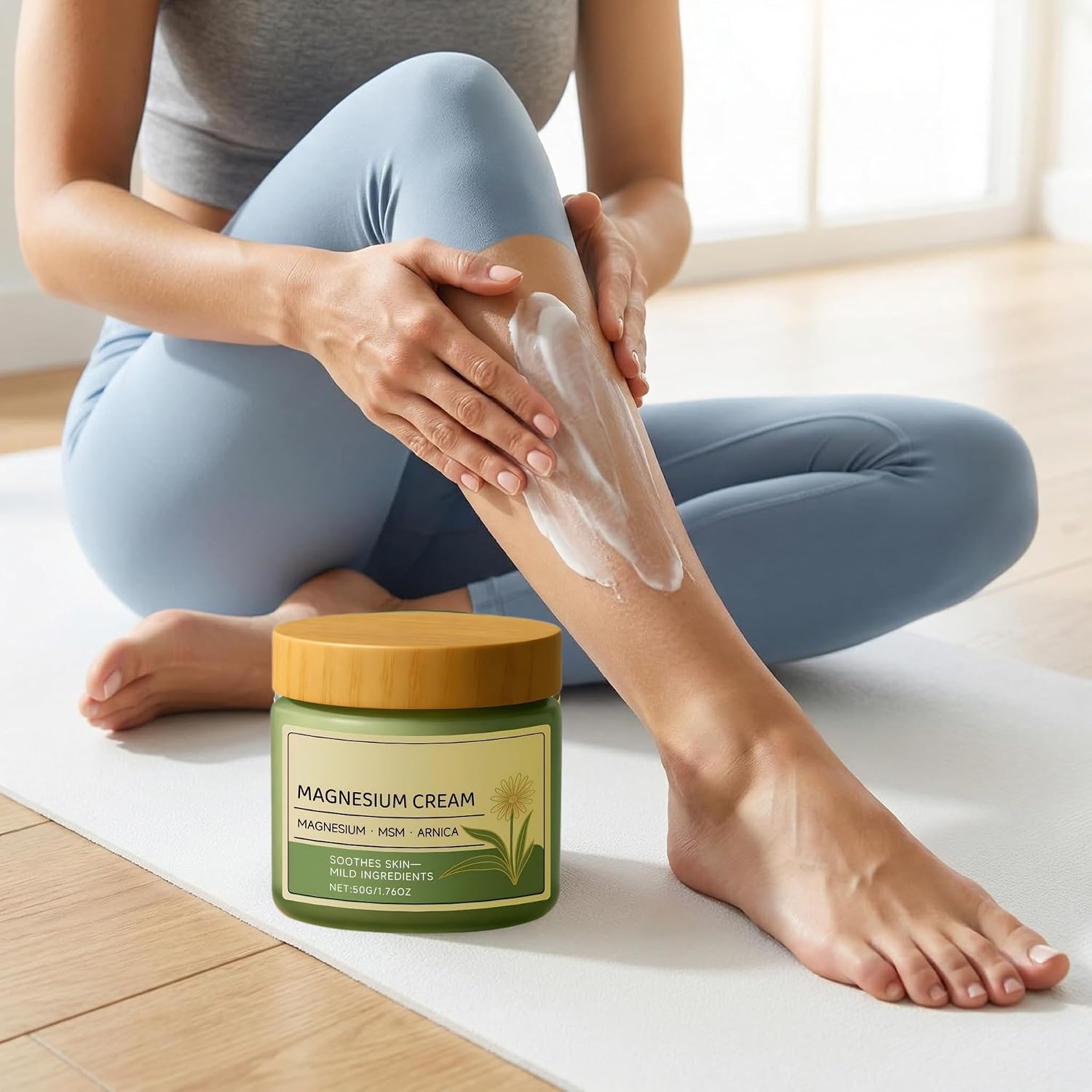 Axnzp Total Relief Magnesium Cream with MSM & Arnica, Fast Absorbing Non-Greasy Gentle Formula for Legs, Shoulders & Back Daily Comfort Care. (2 Pcs)