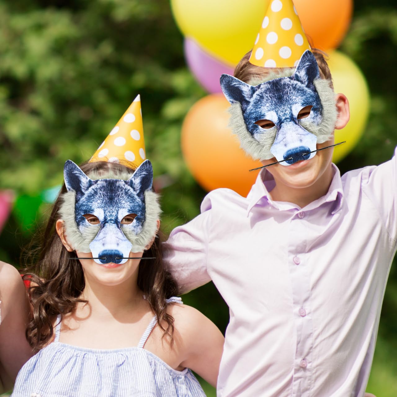Toyvian 3D Wolf Maske Halloween Wolfsmaske Halbes Gesicht Wolfskopfmaske Realistische Gruselige 3D Tierkopfmasken für Kinder Erwachsene Karnevalsparty Kostüm Maskerade Silber