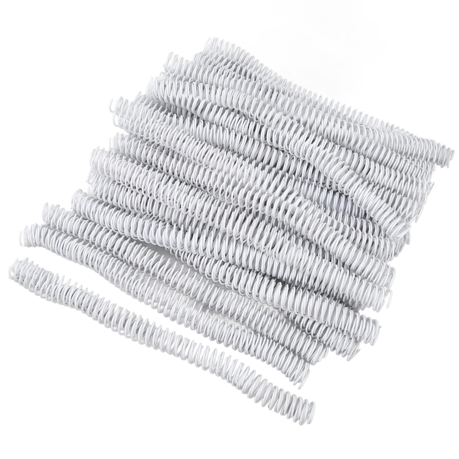 100 pezzi di bobine per rilegatura a spirale, diametro 16 mm, passo 4:1, spine in plastica per fogli A4, raccoglitori con capacità di 140 fogli e rotazione a 360° per progetti scol (Bianca)