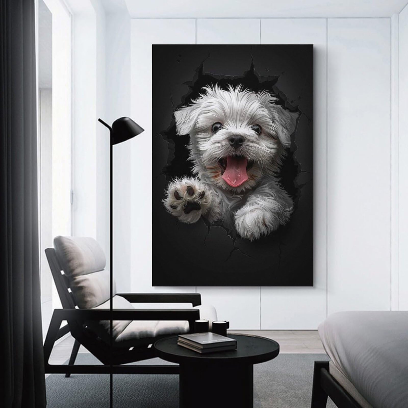 Junmoney Wall Picture Print Maltese(2), 20x30inch(50x75cm), for Entrance Walls, Hall Decor Or Foyers, A Neat Decor Update for Hallways