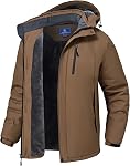 Mens Skiing Jackets with Hoode Snowboard Rain Waterproof Fleece Liner Jackets Coats Winter Raincoats Multi Pockets