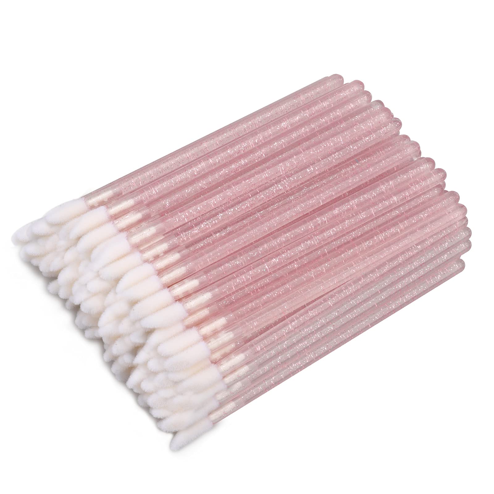 200PCS Lip Applicators Disposable, Crystal Disposable Lip Brushes Lipstick Applicator Lip Wands Makeup Beauty Tool Kits (Pink)