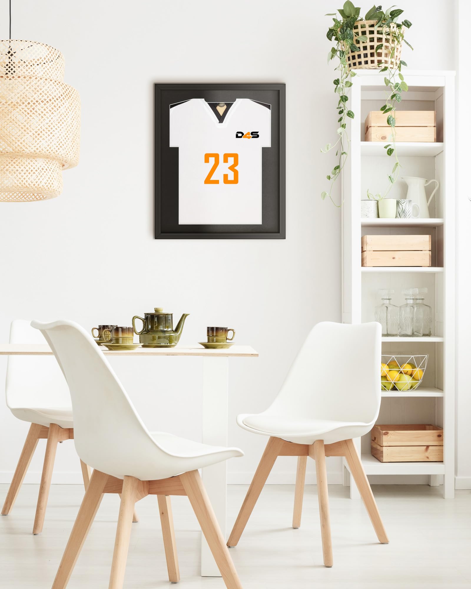 ARTIS - Bilderrahmen für Trikot Premium - Trikotrahmen Fußball aus Holz - Objektrahmen 53,4x63,4x5 cm - Handball, Volleyball Trikot Rahmen – Jersey Frame für Sporttrikots – Frametheshirt Schwarz