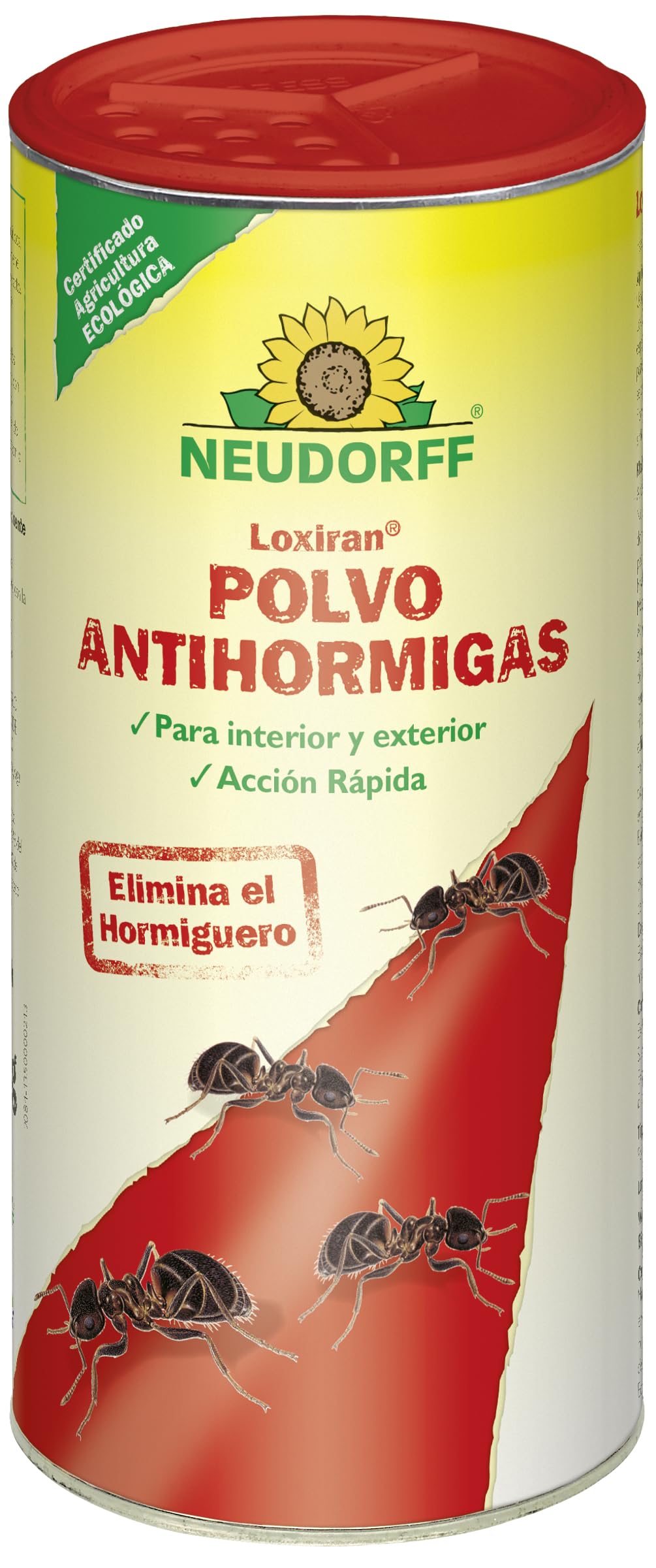 Neudorff Loxira Polvo Antihormigas – Control rápido de hormigas y hormigueros para interiores y exteriores. Cebo para hormigas para espolvorear, 500 g