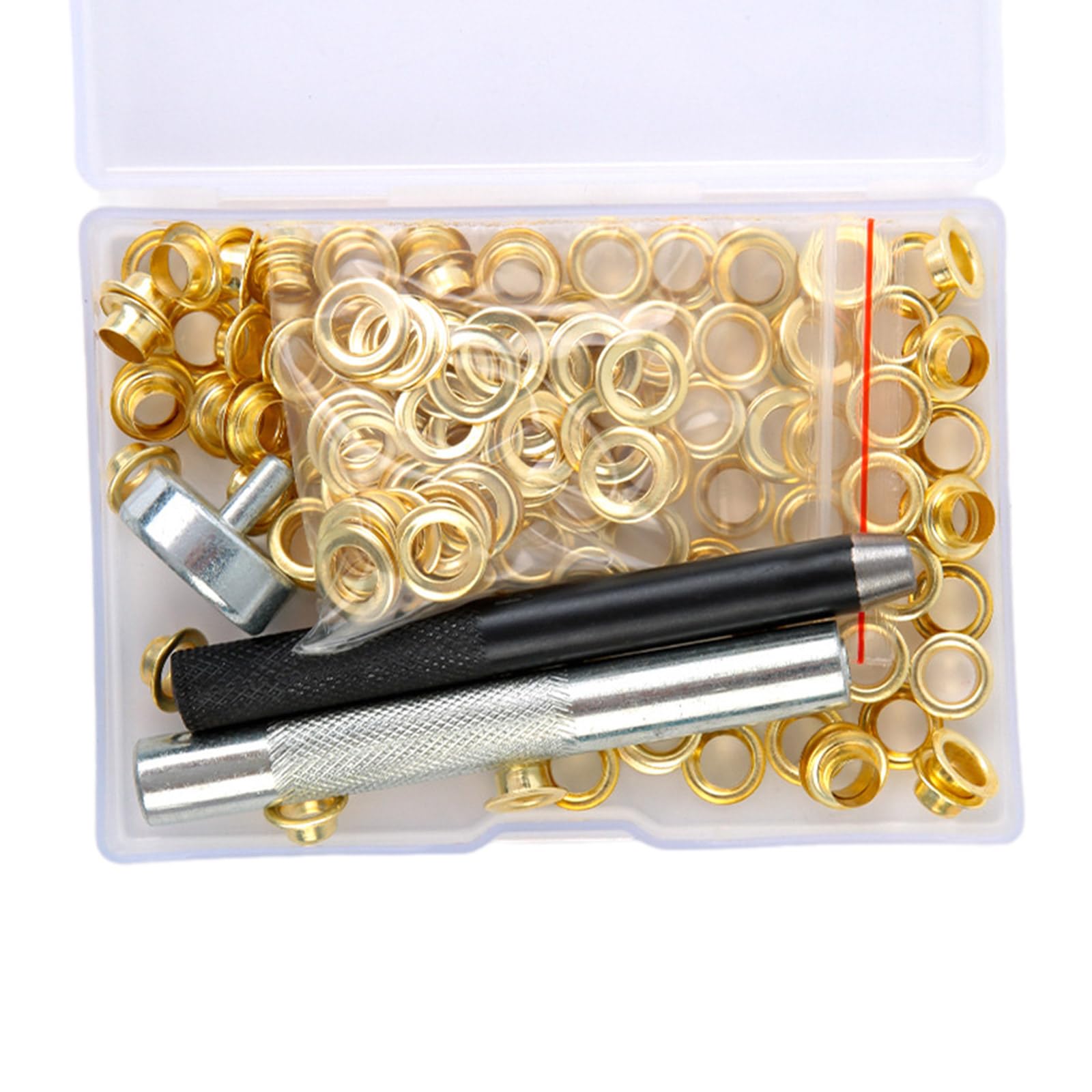 YROHGKPN 100Pcs 6mm / 8mm / 10mm Metal Grommets Kits Eyelet Set Metal Eyelets and Grommet Sets for Leathers/Fabric/Belt/Shoes for for Foam Board for