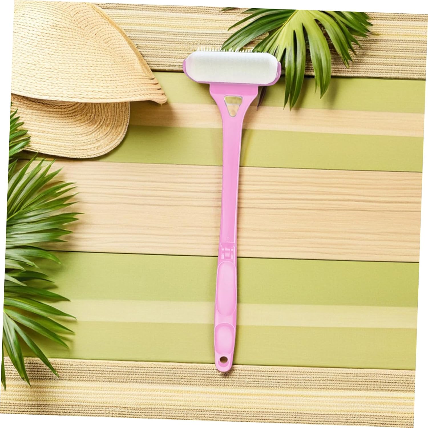 Folding Back Lotion Applicator Roller with Ergonomic Handle 29-46.5cm, Long Reach Cream Spreader for Hard-to-Reach Body Areas, Pink for Daily Skin Care and Sunscreen Application