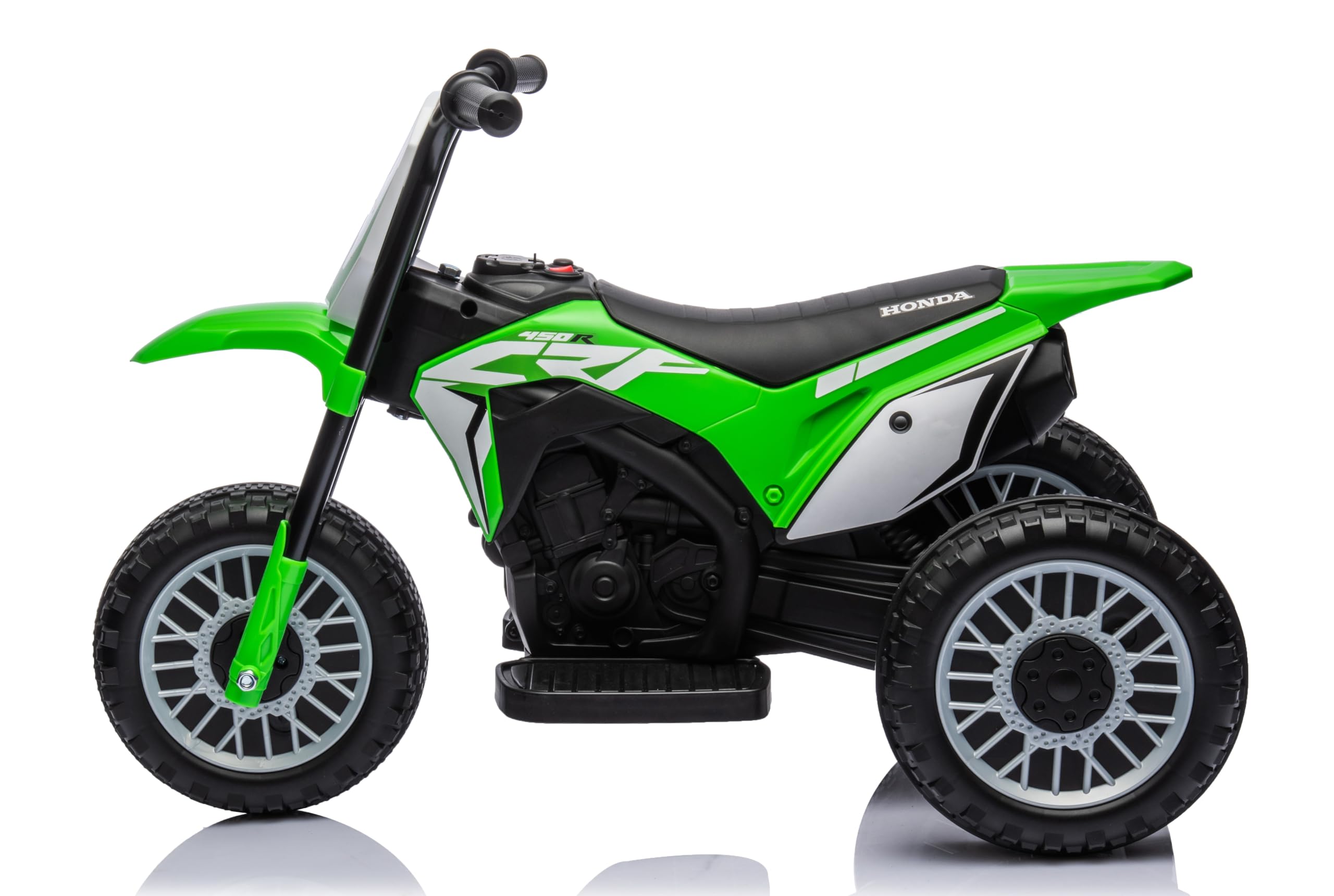 Moto eléctrica para niños Triciclo Mini Cross Honda CRF450L Trimoto de Cross 6 V con sonidos integrados verde