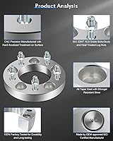 Vista 6 de ECCPP Espaciadores de rueda de 5 lengüetas de 1 pulgada (0.984 in) de 5 x 4.75 a 5 x 4.75 pulgadas, se adapta a Chevrolet Corvette 1984-2019