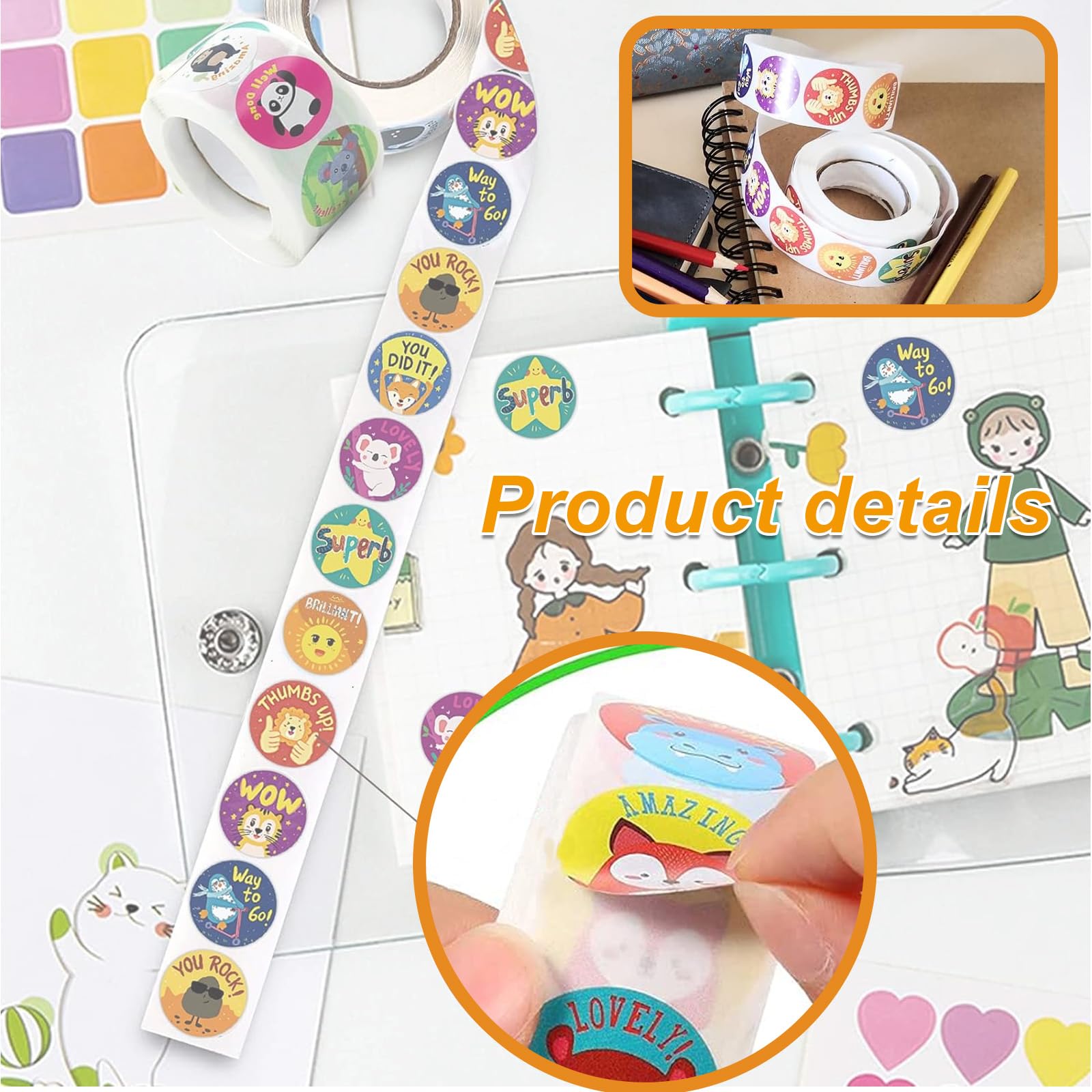 Adesivi Premio Animali - 2000 Pezzi, Stickers Motivazionali Per Bambini, Scuola E Regali - Foto 9