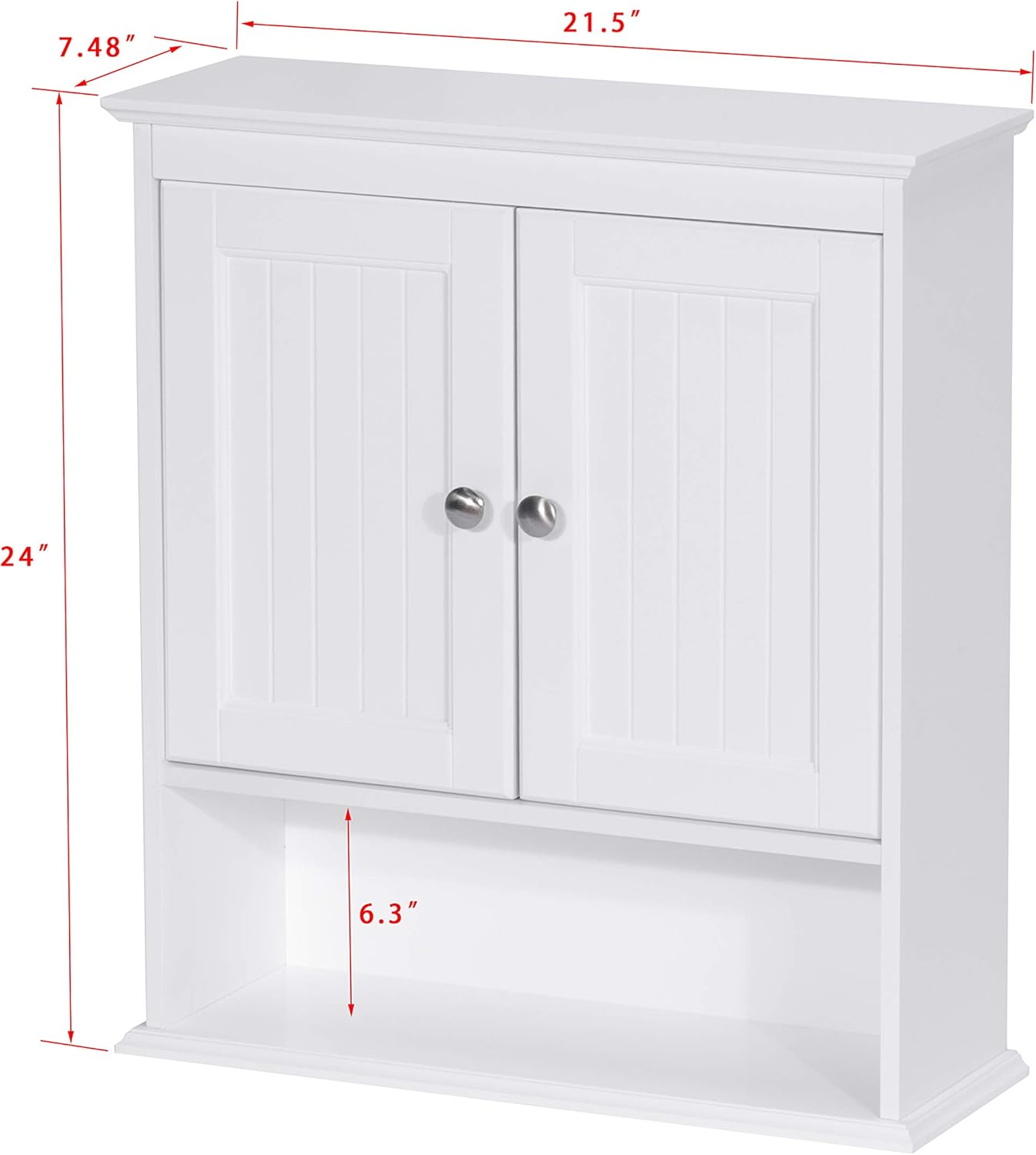 Tech Deals 🔥 Spirich Home Bathroom Cabinet Wall Mounted with Doors, Wood Hanging Cabinet, Wall Cabinets with Doors and Shelves Over The Toilet, Bathroom Wall Cabinet White
