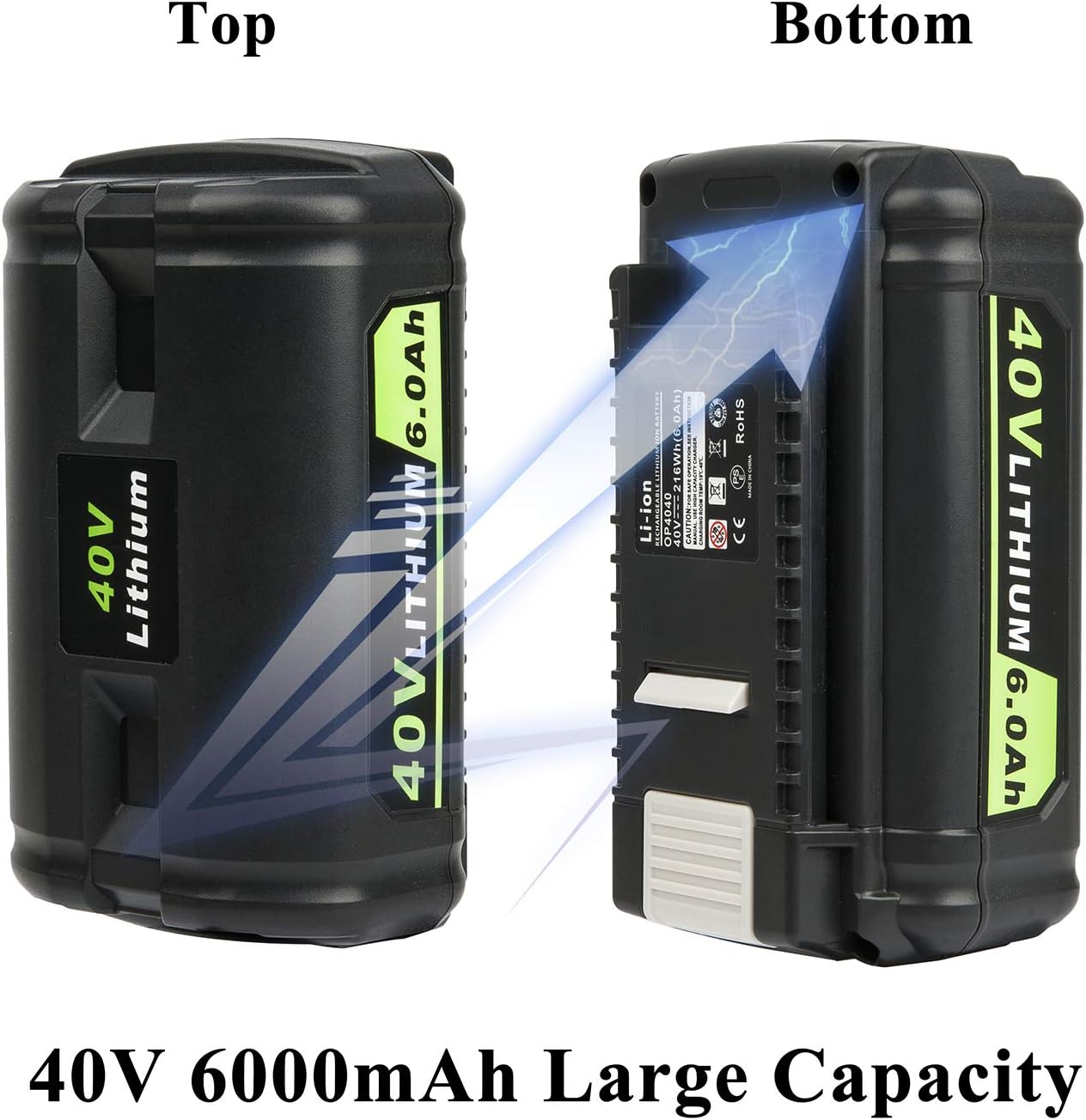 CELL9102 Replacement 6.0Ah 40V Lithium Battery for Ryobi Lawn Mower 40v Battery OP4015 OP4050A OP4040 OP4050 OP40201