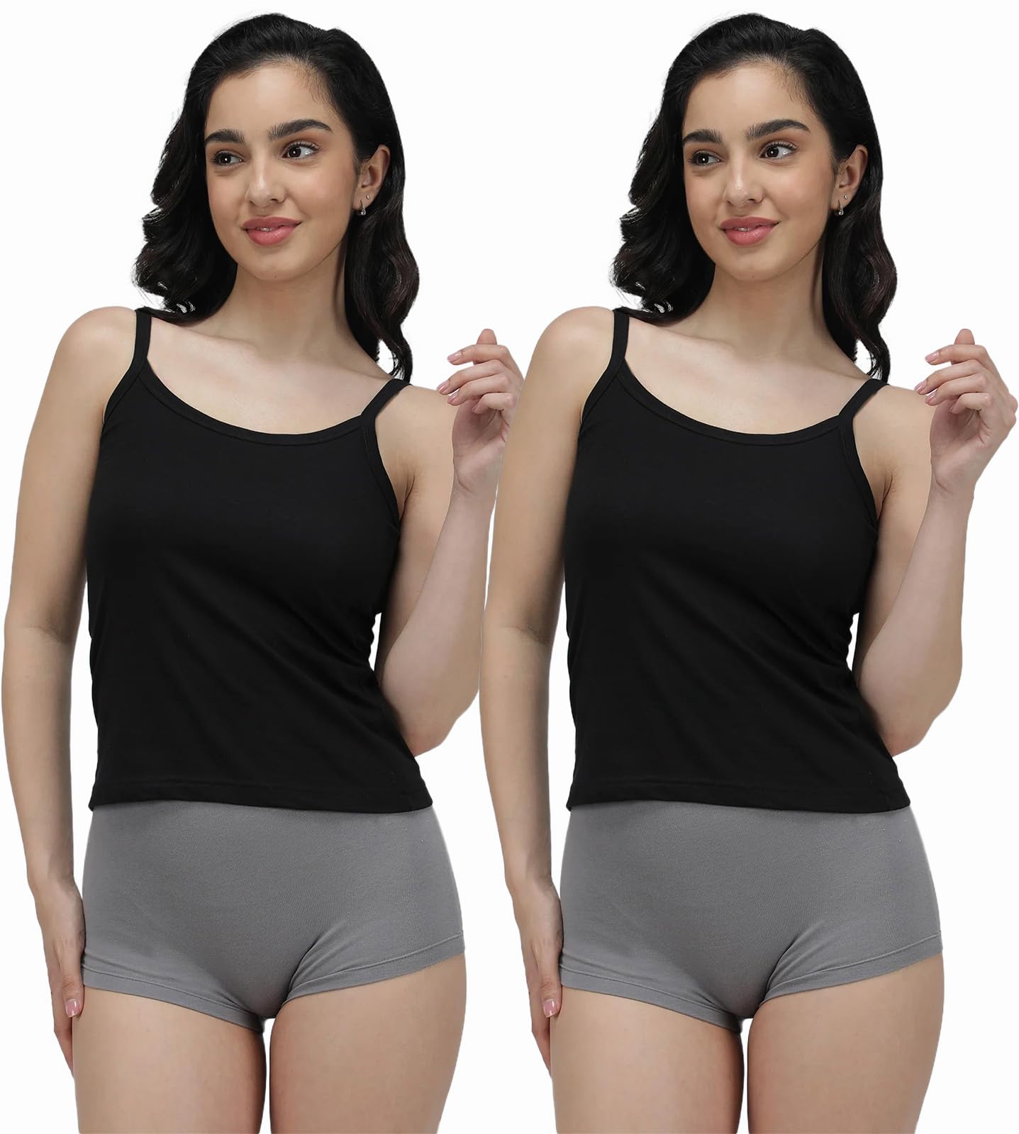 amul comfy Women's Cotton Plain/Solid Short Slips- Pack of 2 (Comfy-Short-Slips)-picture-16