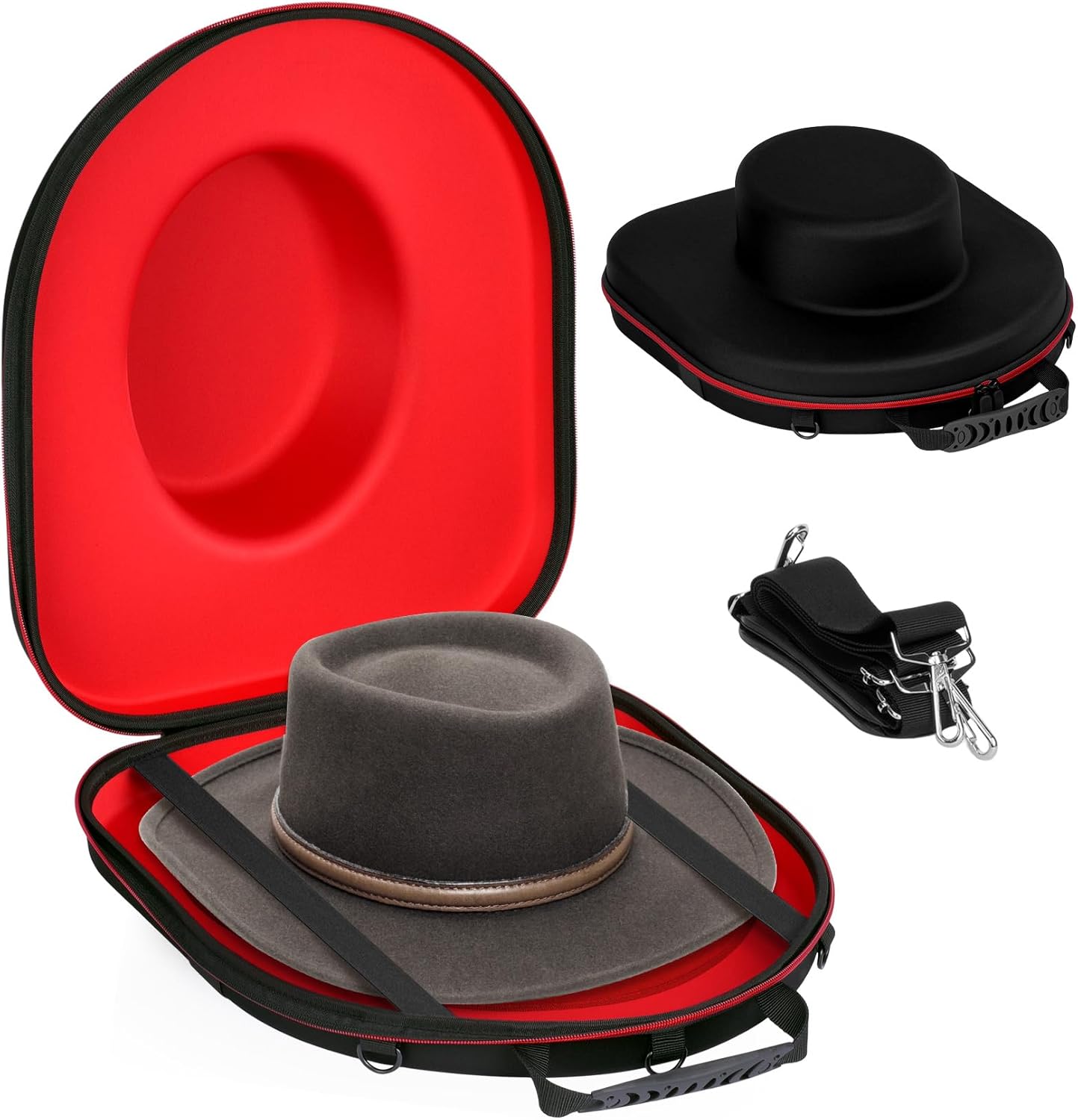 Qriocioa Cowboy Hats Proof Box for Travel Crush Proof