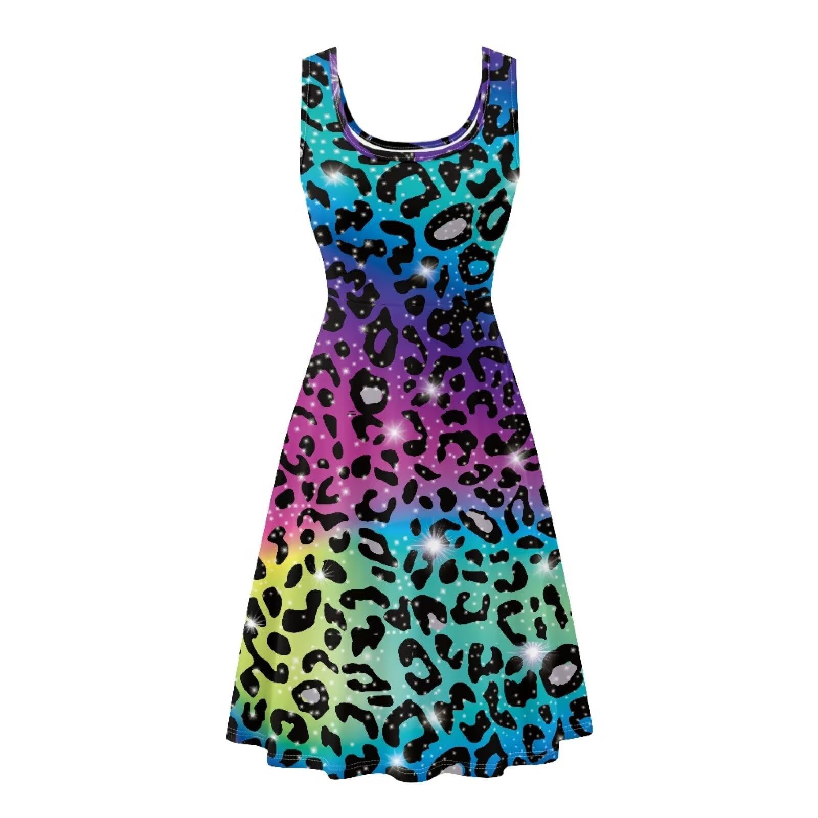 Dreaweet Casual Sleeveless Dresses for Women Girls, Round Neck Tank Dresses with Pockets Summer Sundress Size XS-4XL