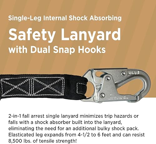 Vista 59 de AFP Demon - Cómodo arnés de protección contra caídas - Arnés de seguridad de cuerpo completo OSHA/ANSI PPE para trabajos de construcción