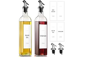 GMISUN 17oz Olive Oil Pourer Bottle Set (2-Pack) with Funnel & Labels