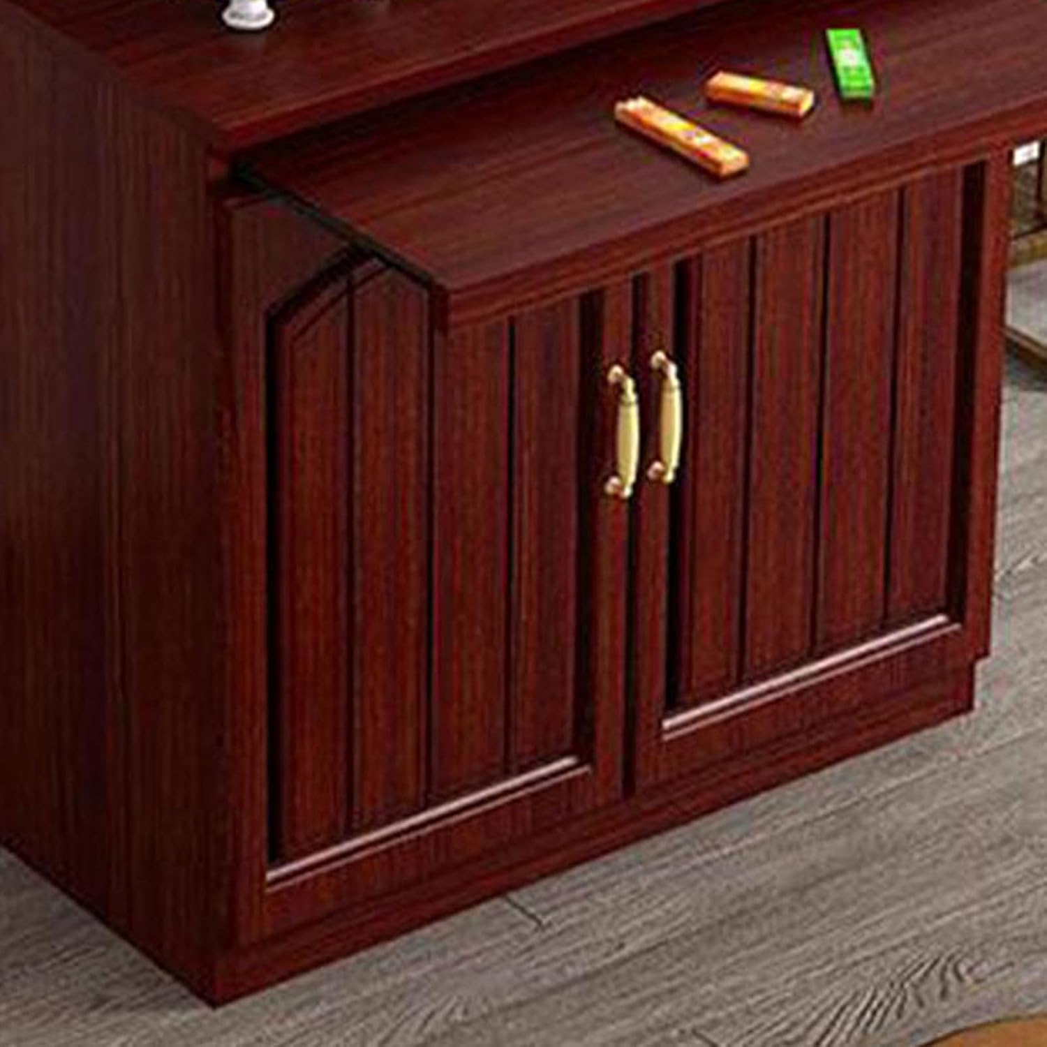 Wood Altar Table, Altar Cabinet with Retractable Pull Plate, Household Buddha Niche Shrine, Chinese Buddhist Pooja Cabinet for Temples Home(60cm/23.6in)