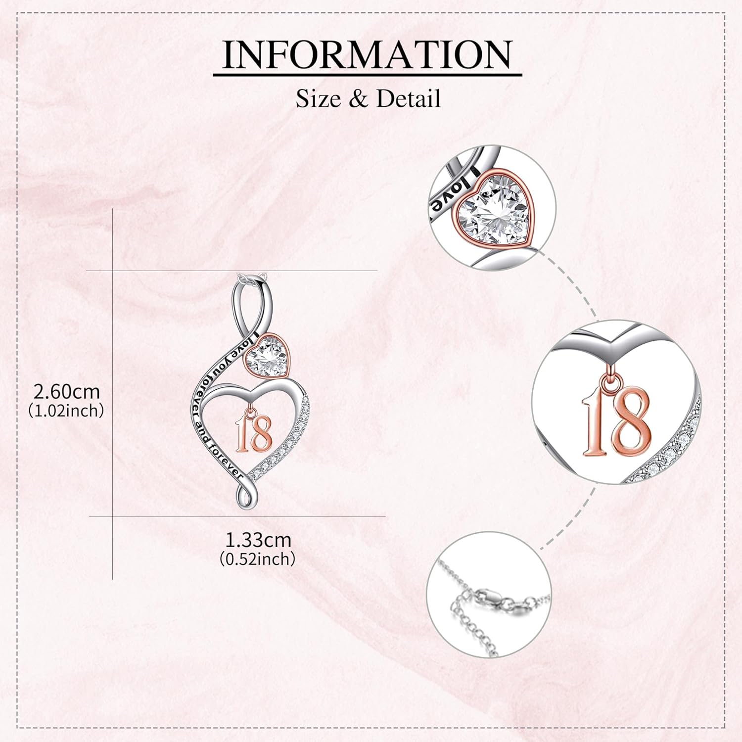 16 18 21 30 Heart Necklace 925 Sterling Silver Birthday Pendant Necklace Heart Jewelry for Women Gifts