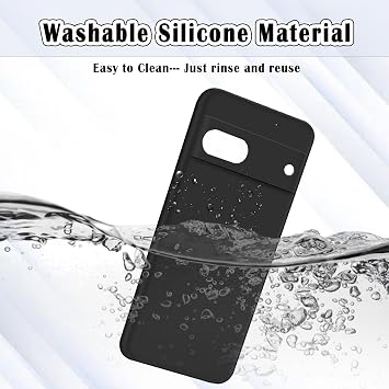 Liquid Silicone Case for Google Pixel 8a, Soft Gel Rubber Anti-scratch Shockproof Slim Full Body Protection Phone Case Cover Compatible with Google Pixel 8a Black