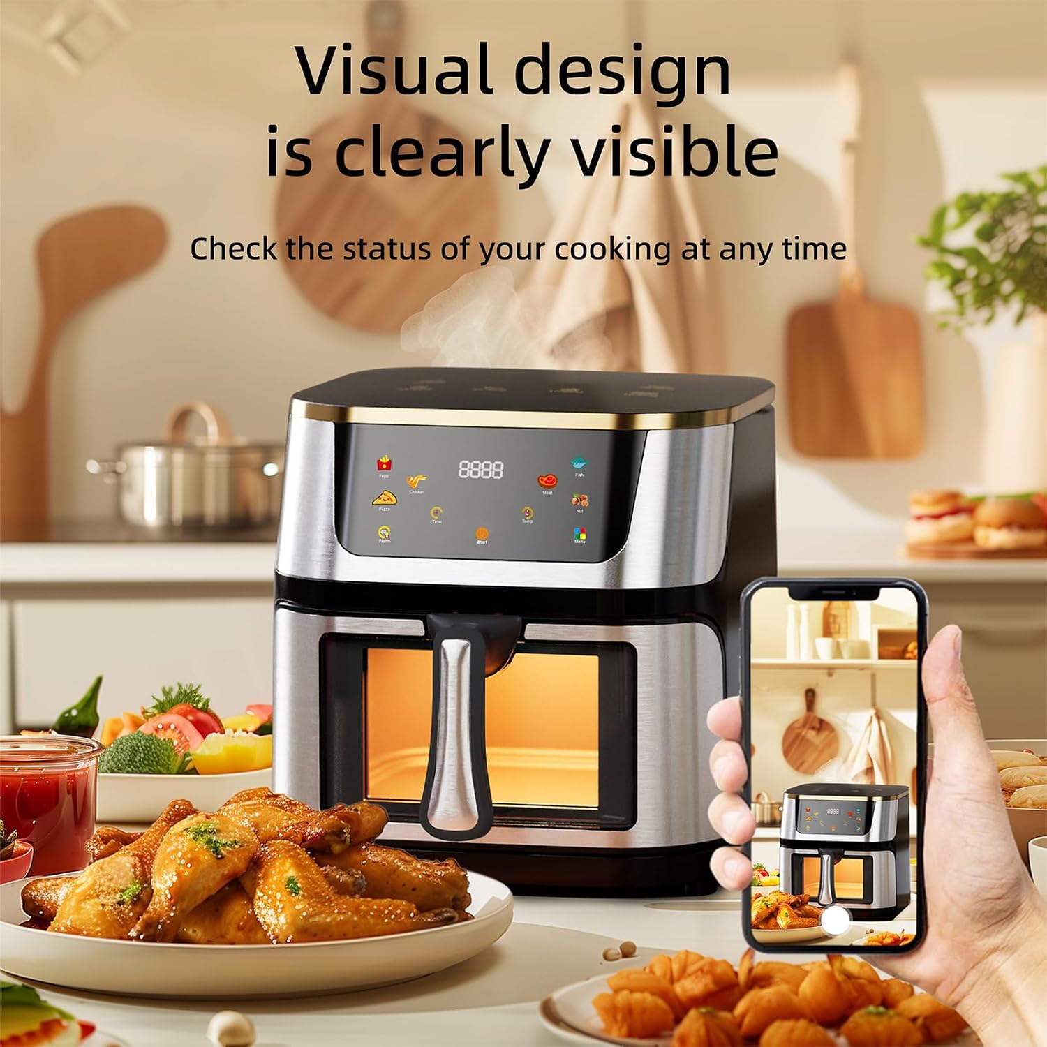 12L Air Fryer - 2800W Power, Visual Spacious Basket, Digital Touch Control, 6 Preset Functions, Crispy and Healthy Cooking For Frying, Grilling, Broiling, Roasting and Baking 2026 - view 3