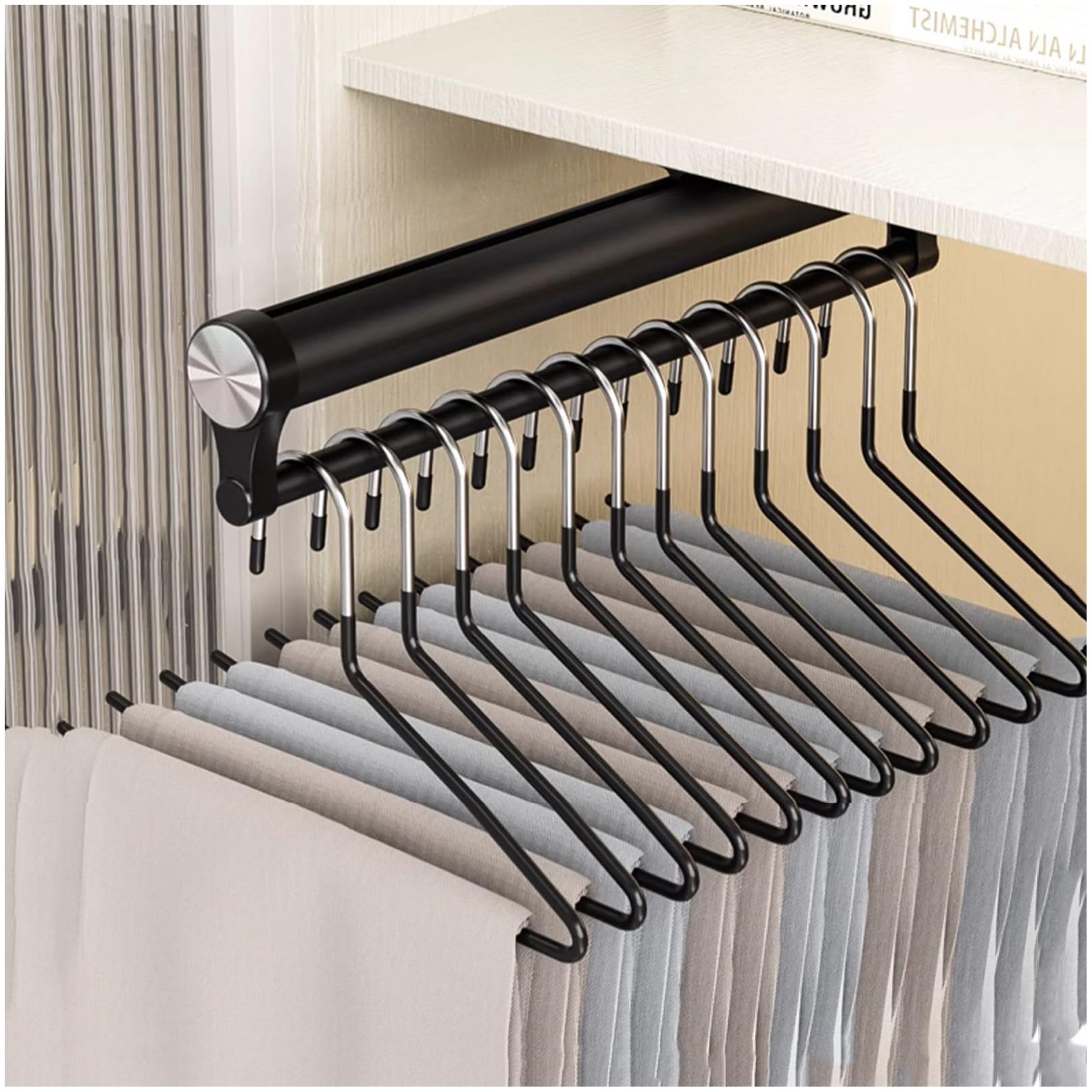Rail de vêtements télescopique extractible pour armoire de rangement charge 25kg 350mm