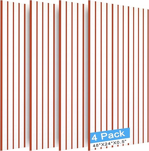 Miniatura 14 de Paquete de 5 paneles acústicos grandes, paneles de espuma a prueba de sonido de 48 x 24 x 0.4 pulgadas para paredes, paneles de amortiguación de