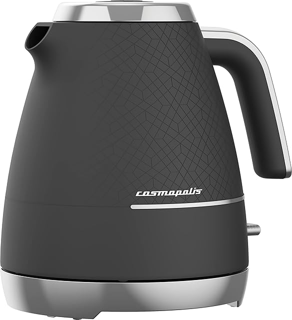 Beko Cosmopolis Dome Kettle WKM8307B, Retro Black Chrome Design,1.7L Capacity 3000 W| Includes Removable Lid, Easy Pour Spout & Boil Dry Protection
