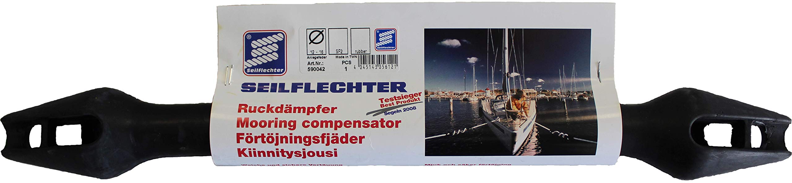 SEILFLECHTER - Birotex®-Festmacher mit Ruckdämpfer | Sorgt für einen hohen Liegekomfort in Gr. 2, Ø 16 mm, 5 m, mit Nirokausche