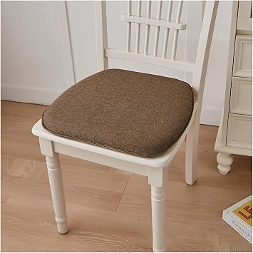 1.6 Thick Non Slip Chair Cushions with Removable Washable Cover and Ties, D-Shaped Memory Foam Chair Pads, for Indoor Dining Room Chairs