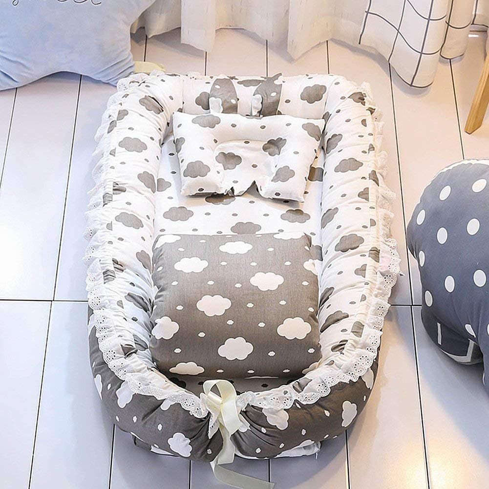 Ukeler Baby Nest, Portable Super Soft and Breathable Newborn Infant Bassinet Nest for Cosleeping