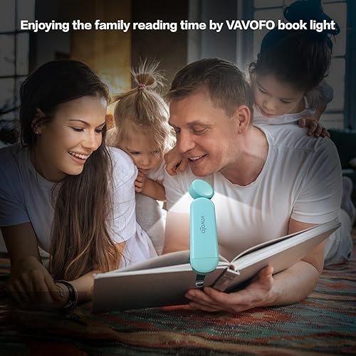 Miniatura 27 de VAVOFO Luz de libro recargable por USB, bloqueo de luz azul, luz de lectura en forma de marcador de clip ámbar, 6 LED para el cuidado de los ojos
