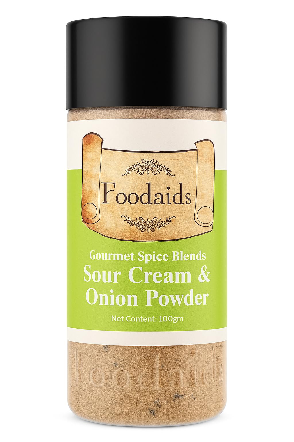 SOUR CREAM & ONION POWDER (100 GM) Aromatic flavourful seasoning. Sprinkle on chips and popcorns.