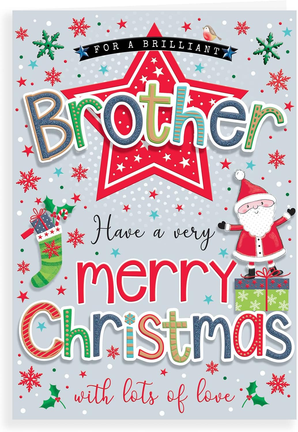 Regal Publishing Modern Christmas Card Brother - 9 x 6 inches,C85473, Multicolor