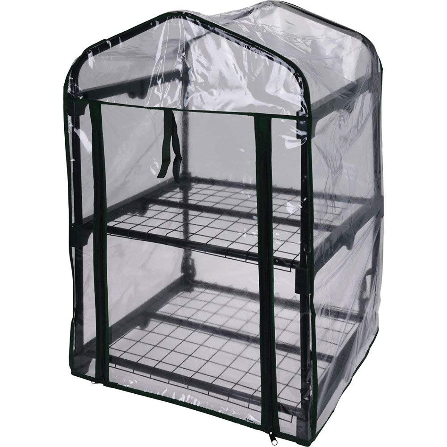 ipae PROGARDEN Greenhouse 50 x 45 x 80 cm, Clear, Metal Frame, Zipper Closure