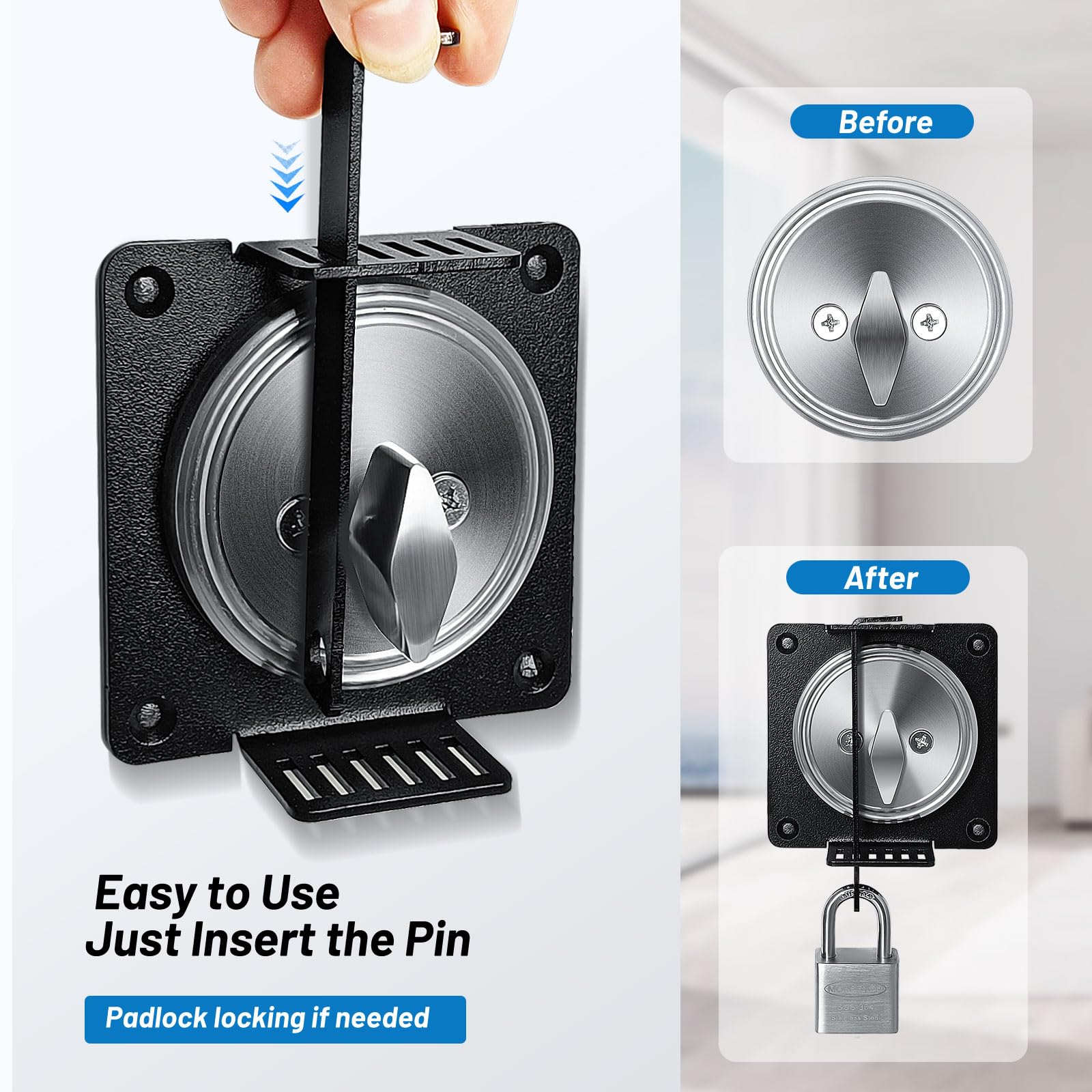 MOSECYOU Deadbolt Lockout Device, to Block The Deadbolt Thumb Turn, Lockable Child Proof Safety Dead Bolt Cover Lock - Image 2