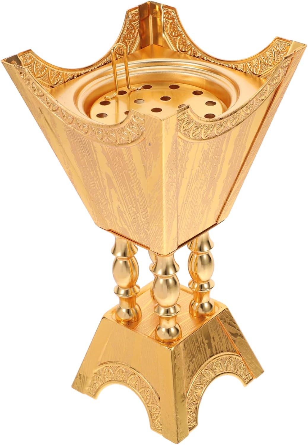 Small Arabian Incense Burner Metal Bakhoor Censer for Home Decor Yoga and Meditation Elegant Design for Aromatherapy and Spa