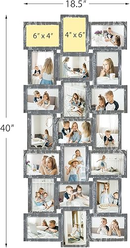 Miniatura 3 de J.M.Deco Marco de collage de fotos para pared, juego de marcos de fotos familiares Reunion de 21 aperturas, collage de fotos para colgar en la pared