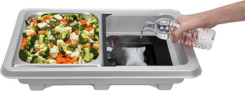 Miniatura 4 de Sterno SpeedHeat - Juego de bufé sin llama, incluye tapa y 2 bandejas para alimentos, color plateado