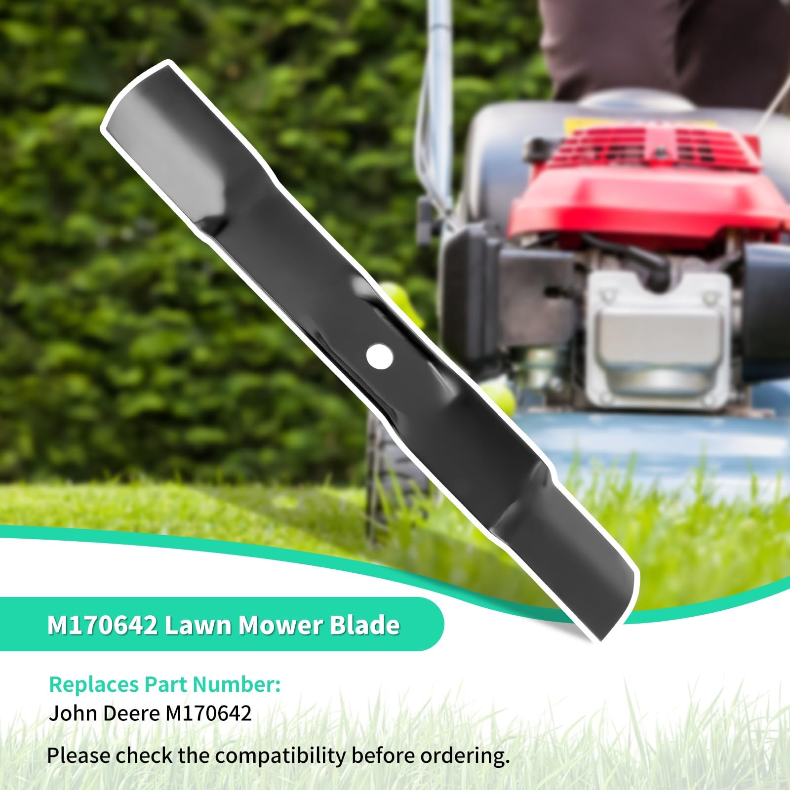 Cuchillas de cortacésped M170642 para cubierta de 42 pulgadas compatibles con John Dee re X330 X350 X354 X370 X380 Z335E Z335M Z345M Z345R, paquete de 2