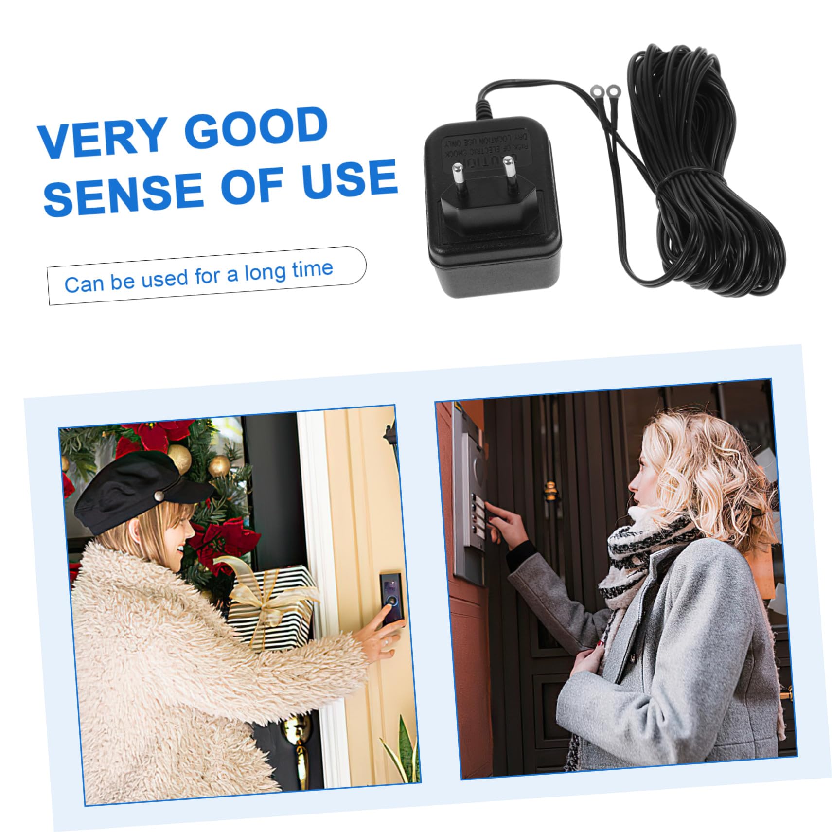 LIFKOME Adaptador de Corriente de Plástico Negro para Timbre Vídeo 24v500mah Suministro Estable Diseño Elegante y Compatible Sistemas de Timbre para Uso Doméstico