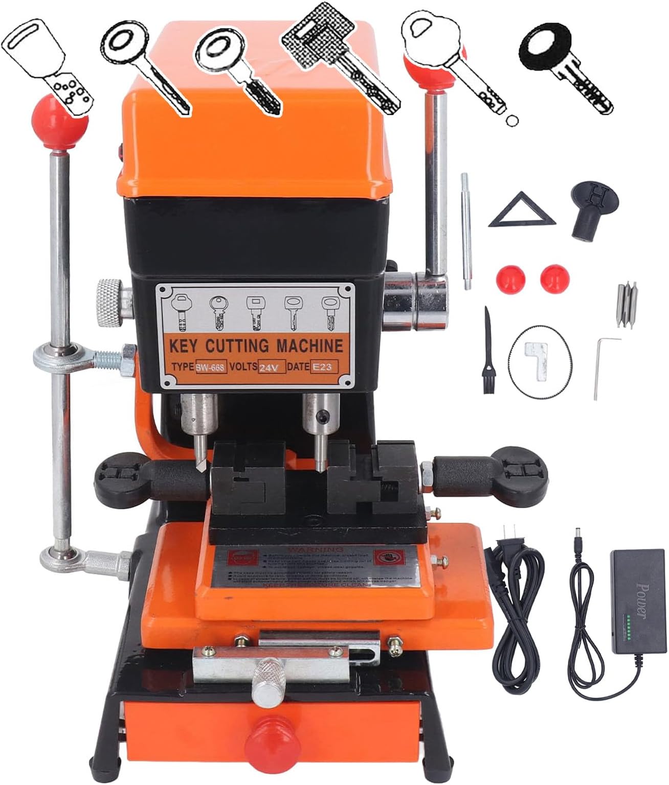 Vertical Copy Machine/Key Cutting Machine, 5 Duplicating Types +Easy to Operate +Powerful Motor, for Beginners