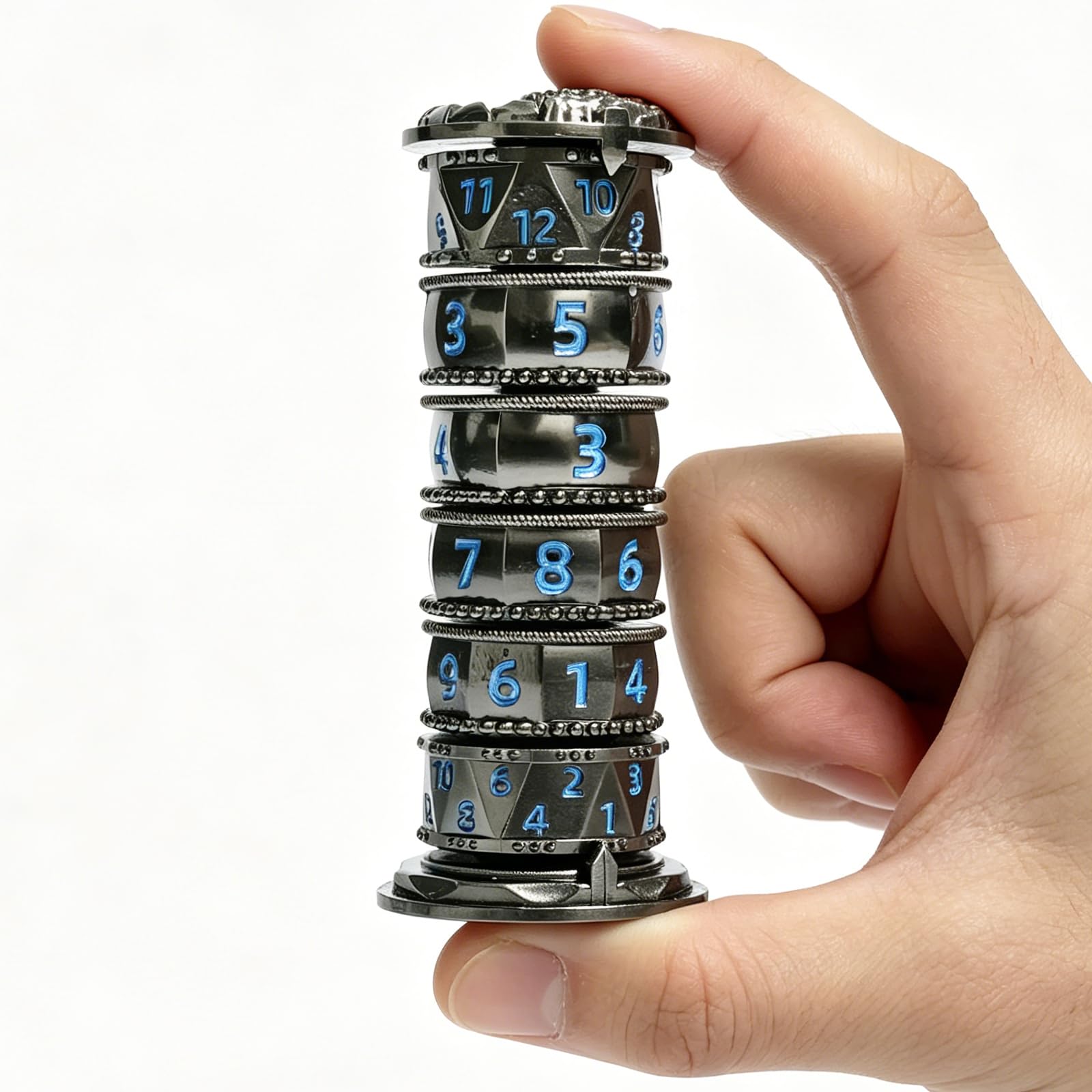 DND Jeu de dés rotatifs polyédriques en métal pour Jeu de rôle Donjons et Dragons (Bleu)