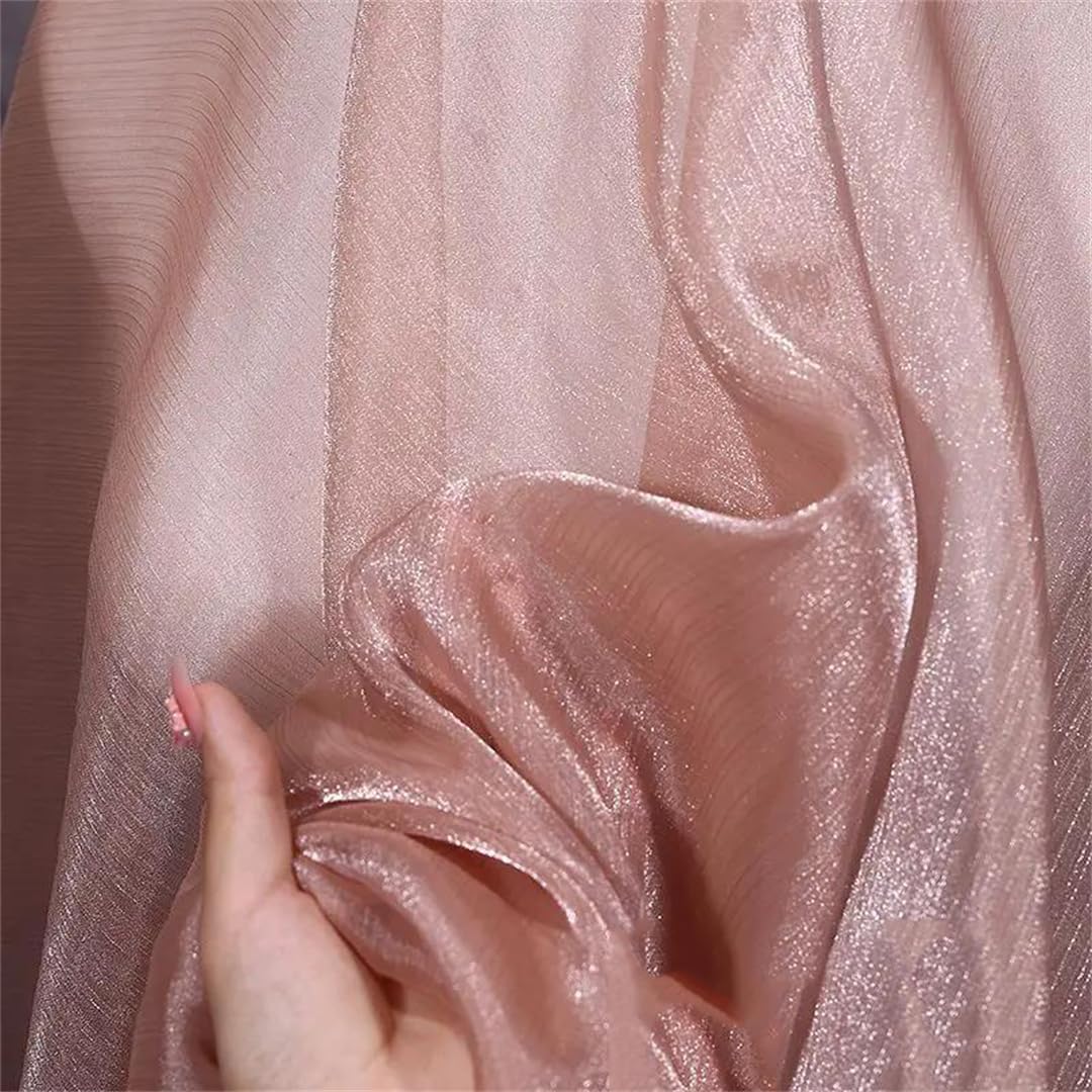 Organza Fabric， Organza Fabric Multicolor 100cm x 150cm for Decoration Clothing Sewing(11 Light Coffee)