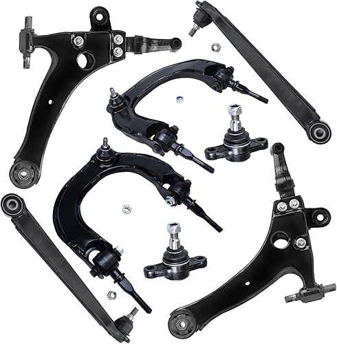 Miniatura 912 de Detroit Axle - Kit de brazos de control de extremo delantero RWD para Dodge Ram 03-06 2500 3500, 2 brazos de control superior con rótula 2 varillas