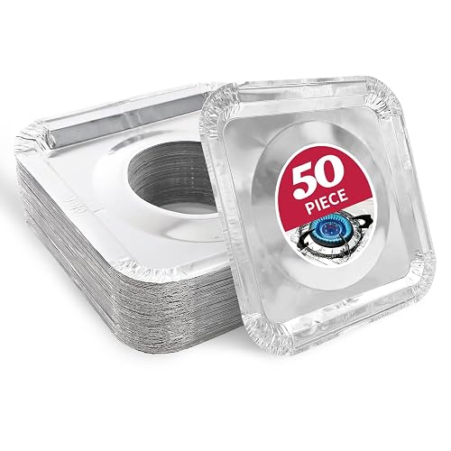 COZZIVITA Aluminum Gas Stove Burner Covers 50 Pack