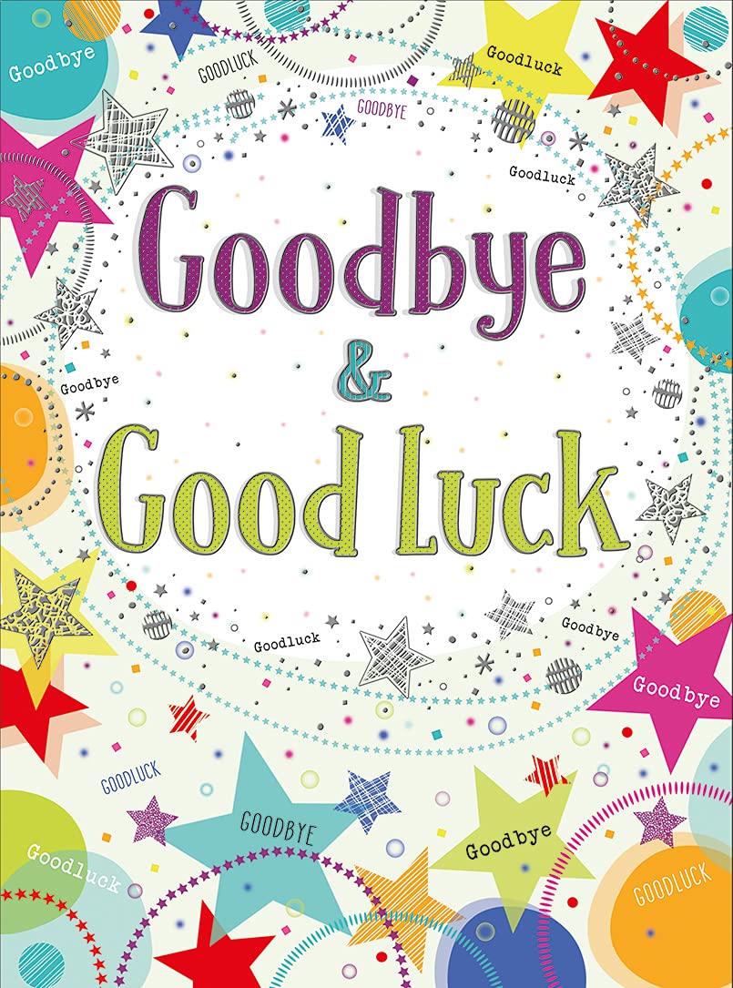 Piccadilly Greetings Goldmark Goodbye and Good Luck Farewell Card, 30.5cm x 22.9cm