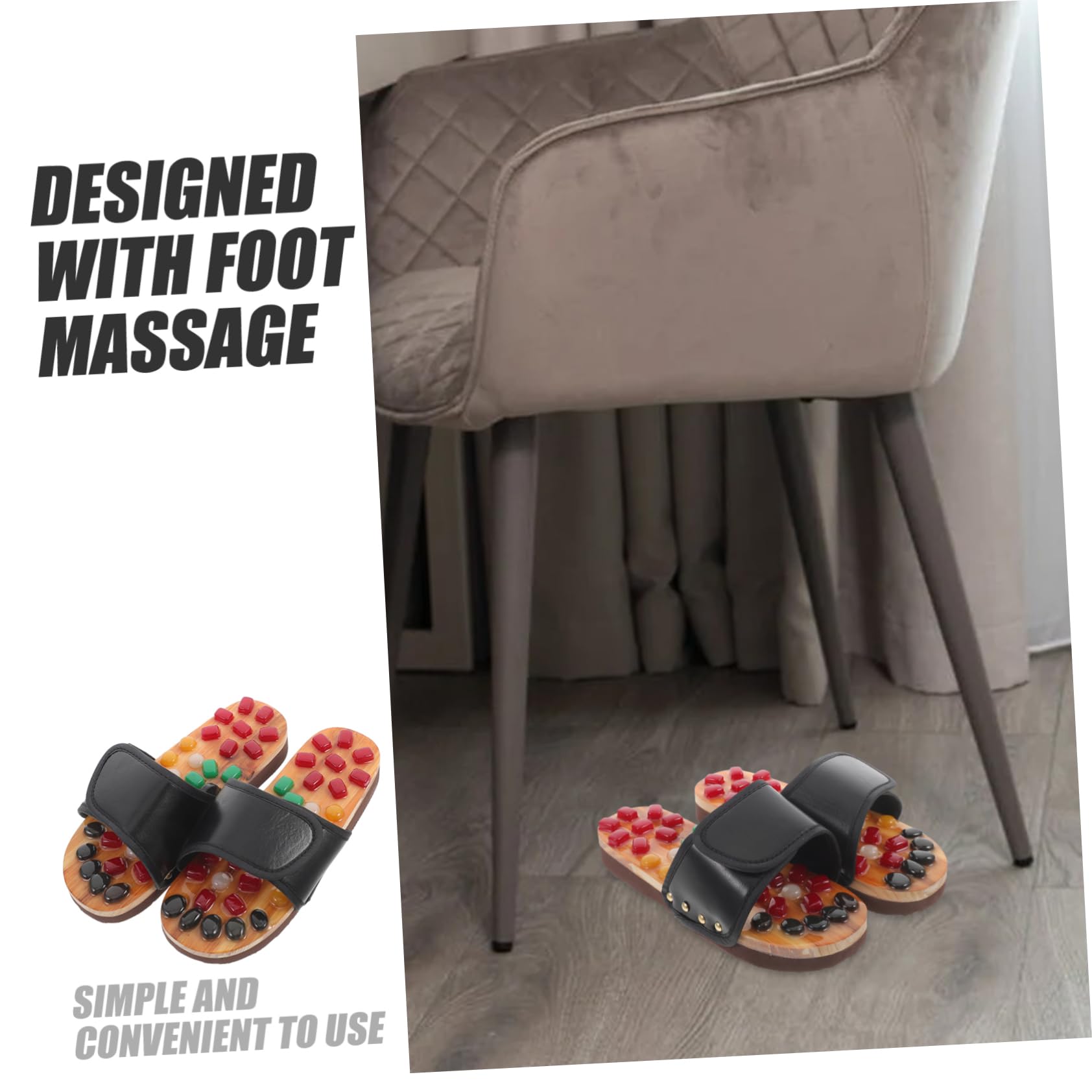 GALPADA Sandales De Massage Pour Points Acupuncture Pantoufles Eva Et Pu Pour Relaxation Chaussures De Santé Pour Fatigués