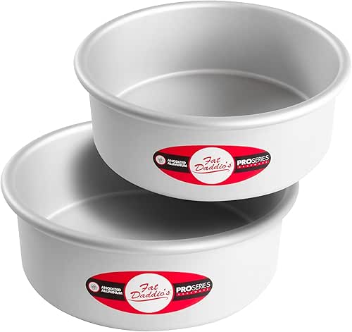Fat Daddio's PRD-83SET Anodized Aluminum Round Cake Pans, 2 Piece