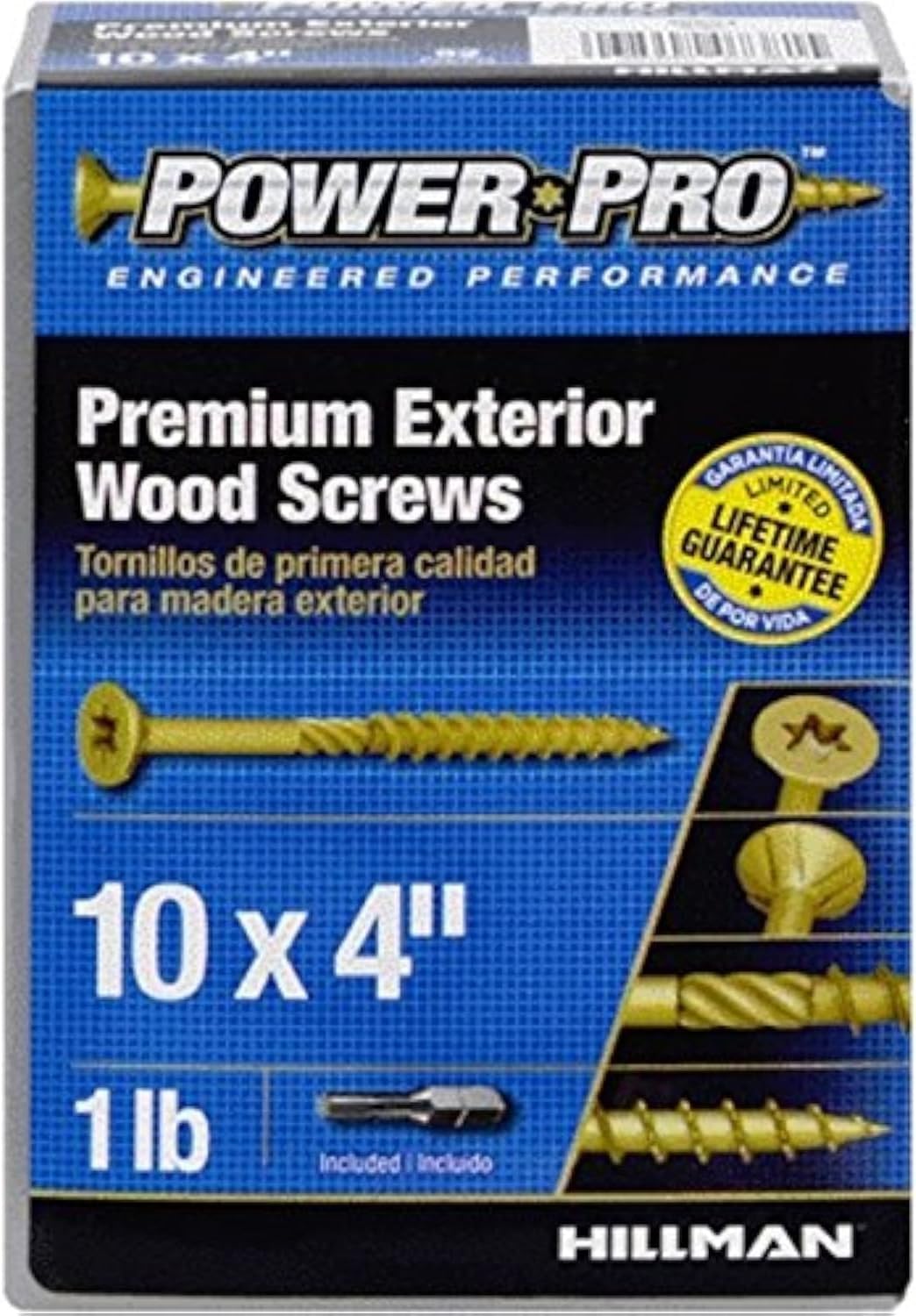 The Hillman Group 48604 Power Pro Exterior All Purpose Screw, 10 x 4 (2)